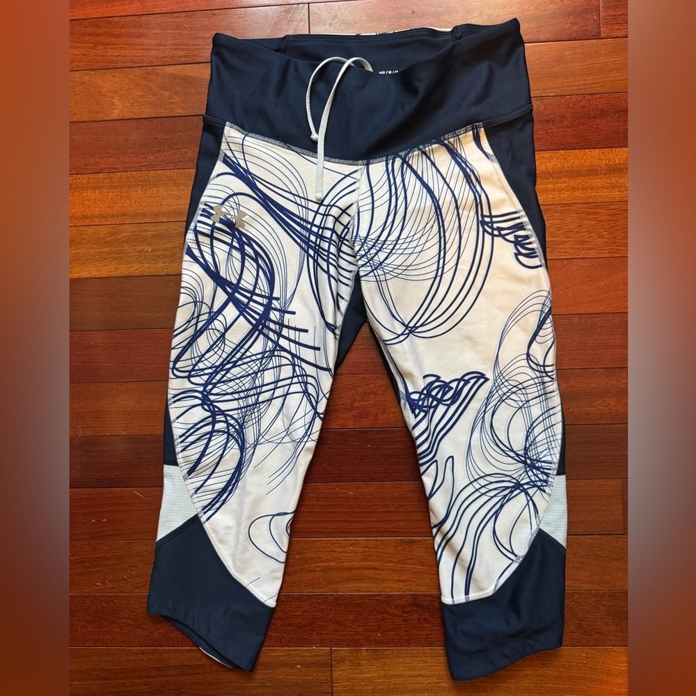 Under Armour Navy and White Womens Capri Leggings